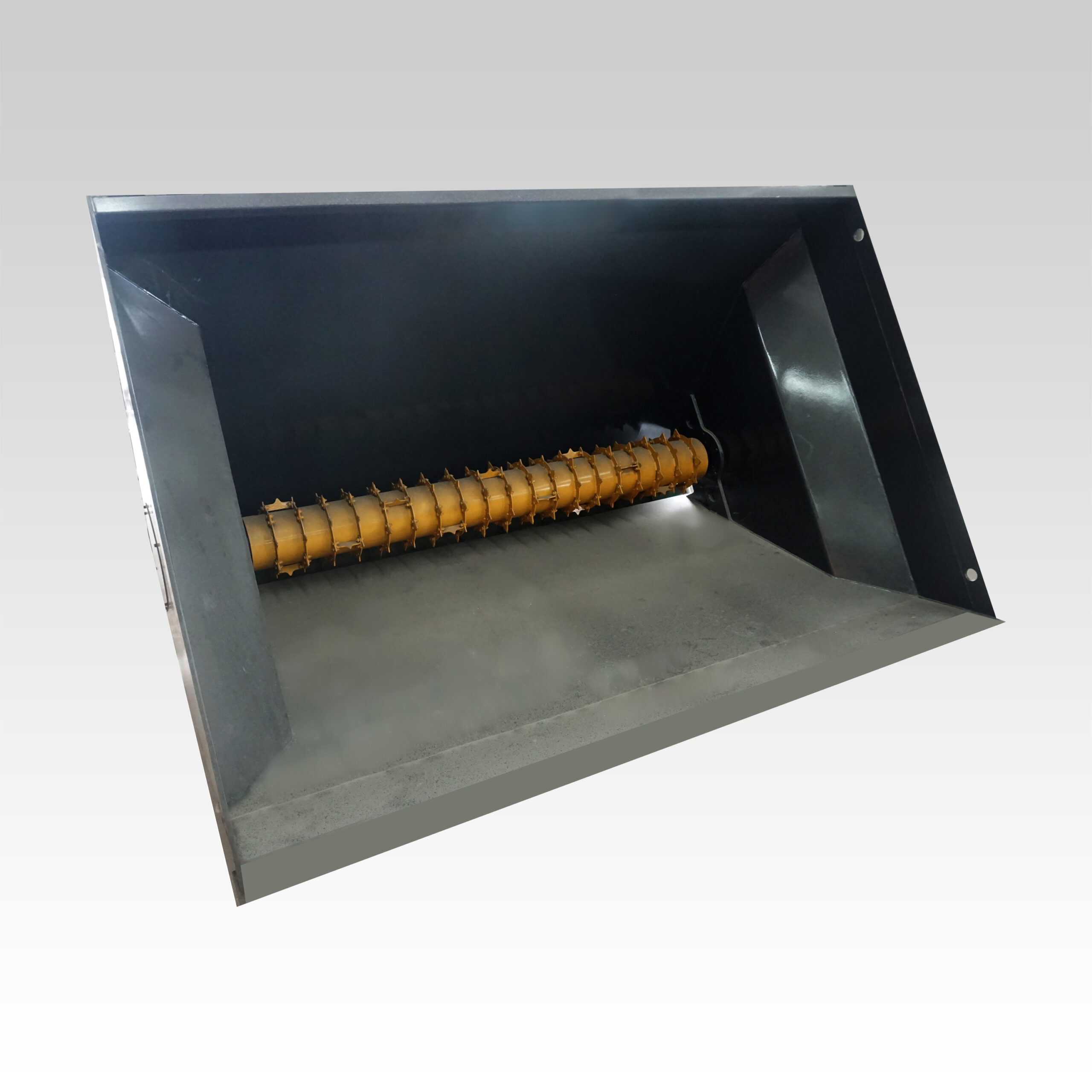 BM45 Bucket-style bed refill feeder — HCN engineering attachment